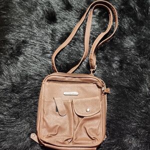 Brown Leather Crossbody Bag. JACLYN SMITH.